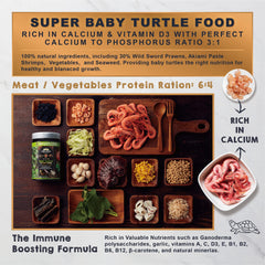Ultra Fresh turtle food sticks floating in tank during feeding for easy consumption.
