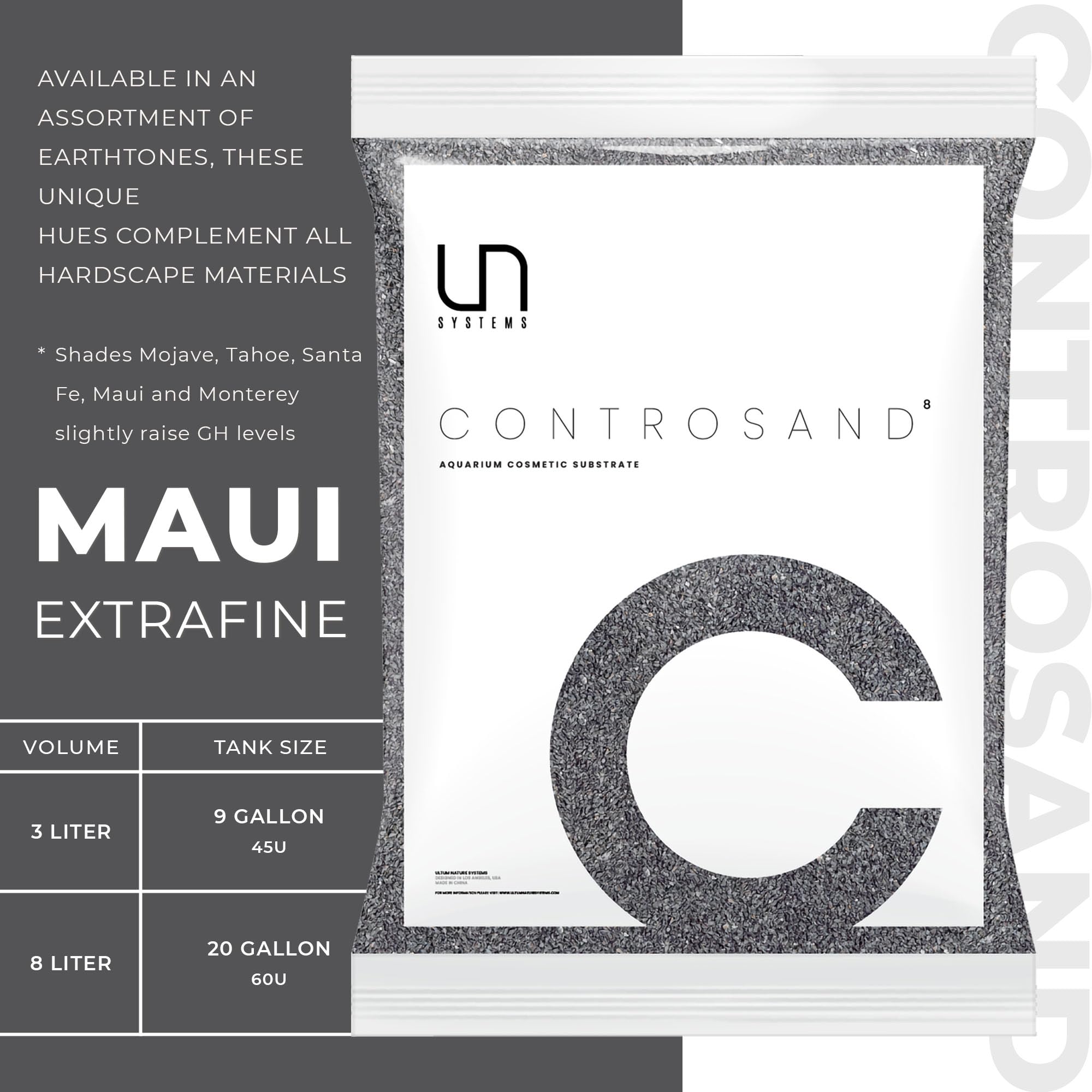 Ultum Controsand Maui 3L planted-tank-view with lush greens and warm sand tones