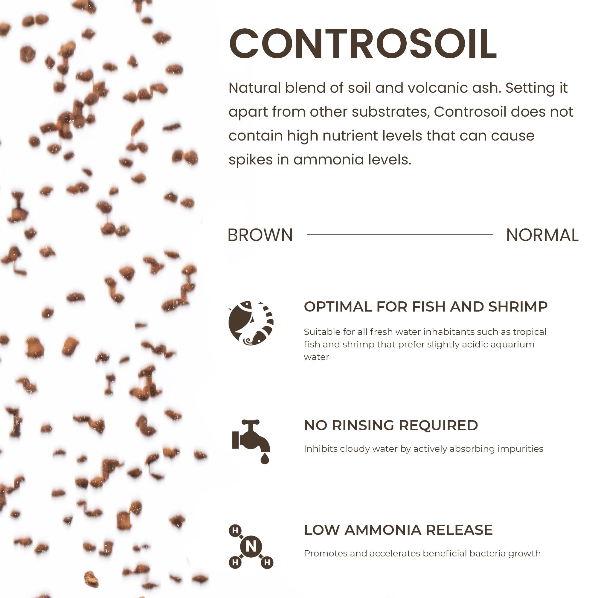 Ultum Nature Systems Controsoil used in aquascaping for vibrant plant growth.