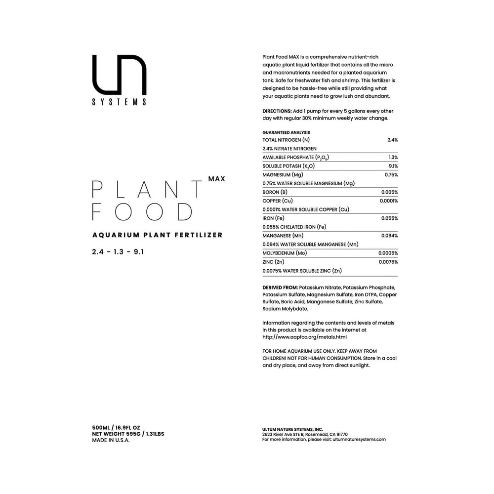 Ultum Nature Systems Plant Food supports dense aquascapes with healthy growth.