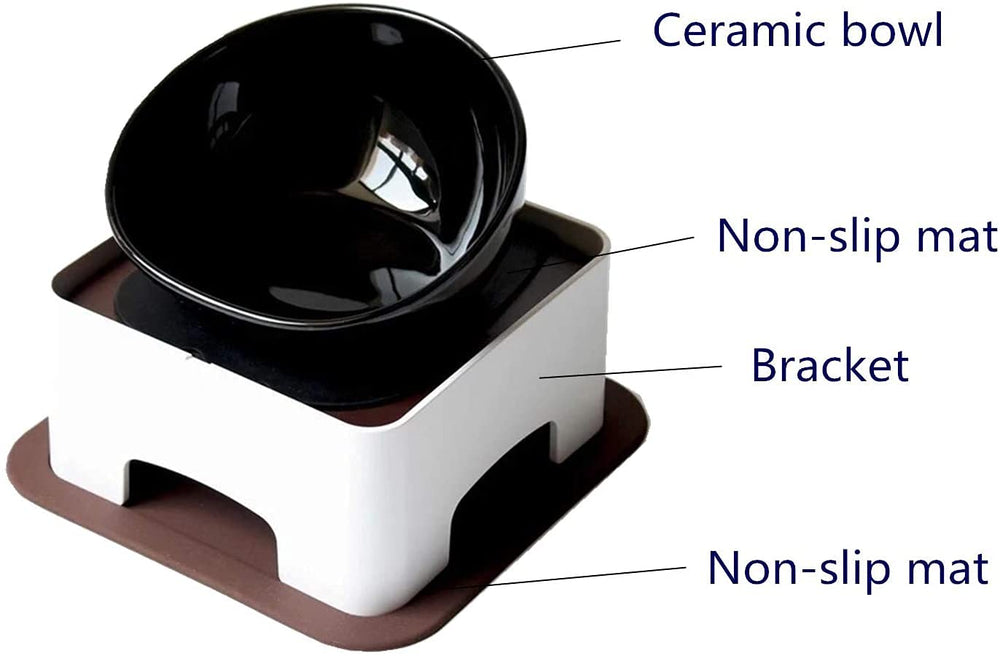 Umisun dog feeding bowl tilted design supports comfortable eating for flat-faced breeds.