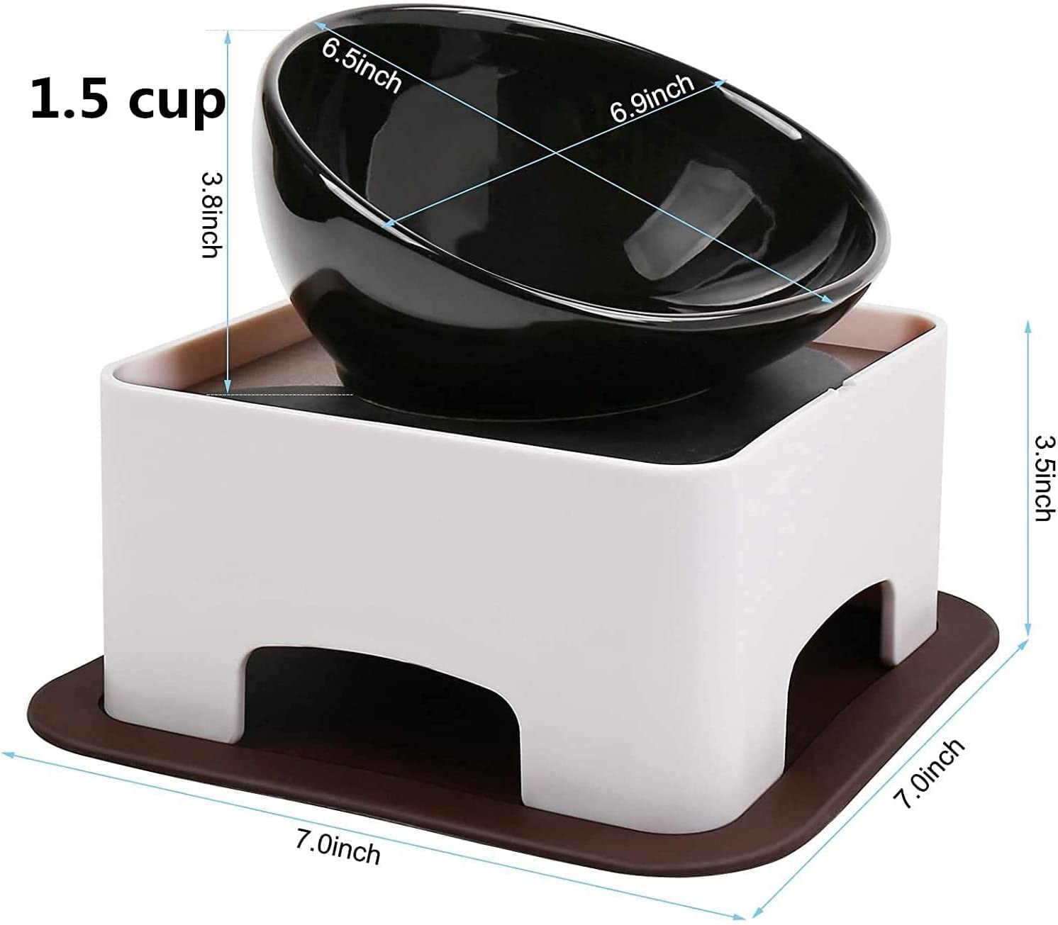 Umisun flat-face pets bowl offers comfortable eating for short-nosed dogs.