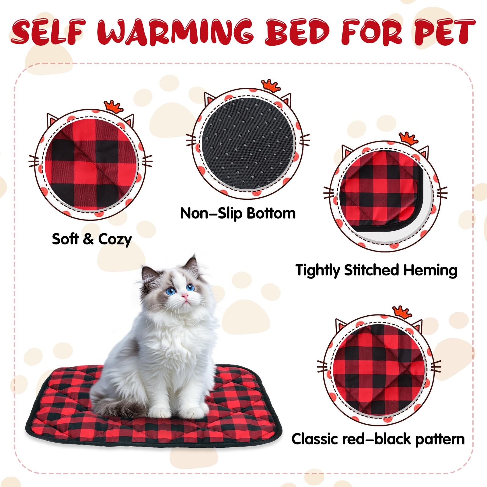 UMMNPR non-slip bottom Oxford cloth keeps the mat in place on smooth floors.