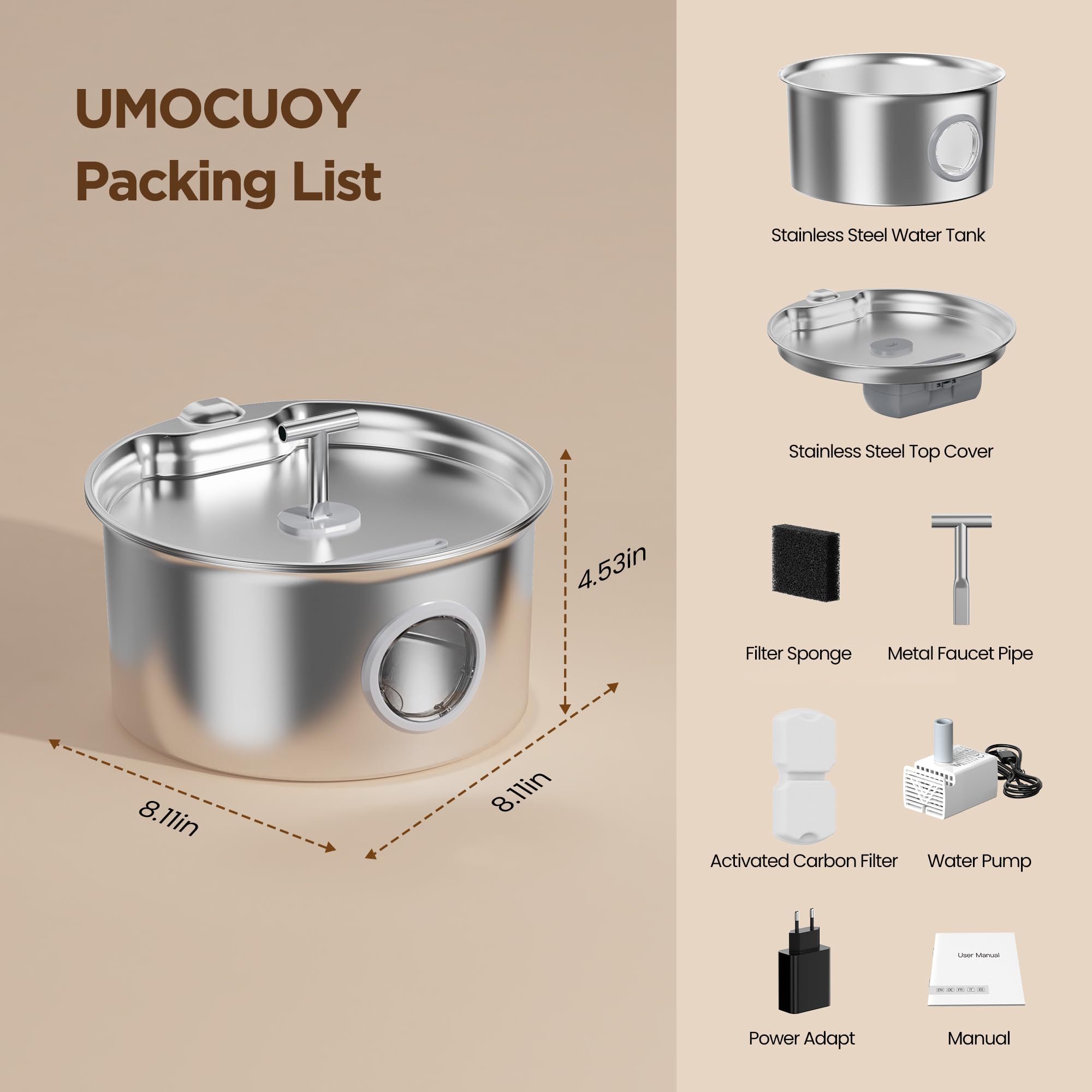 Travel-friendly UMOCUOY cat fountain designed for portability and daily use.