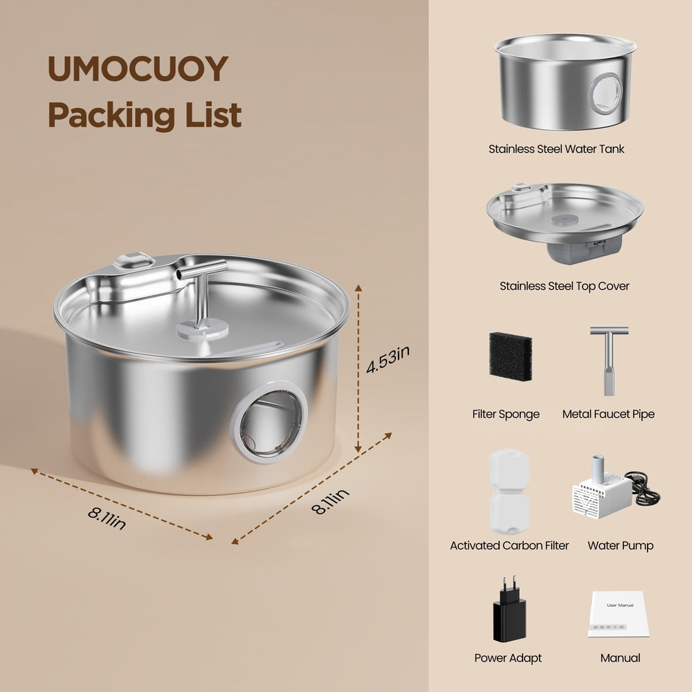 Travel-friendly UMOCUOY cat fountain designed for portability and daily use.