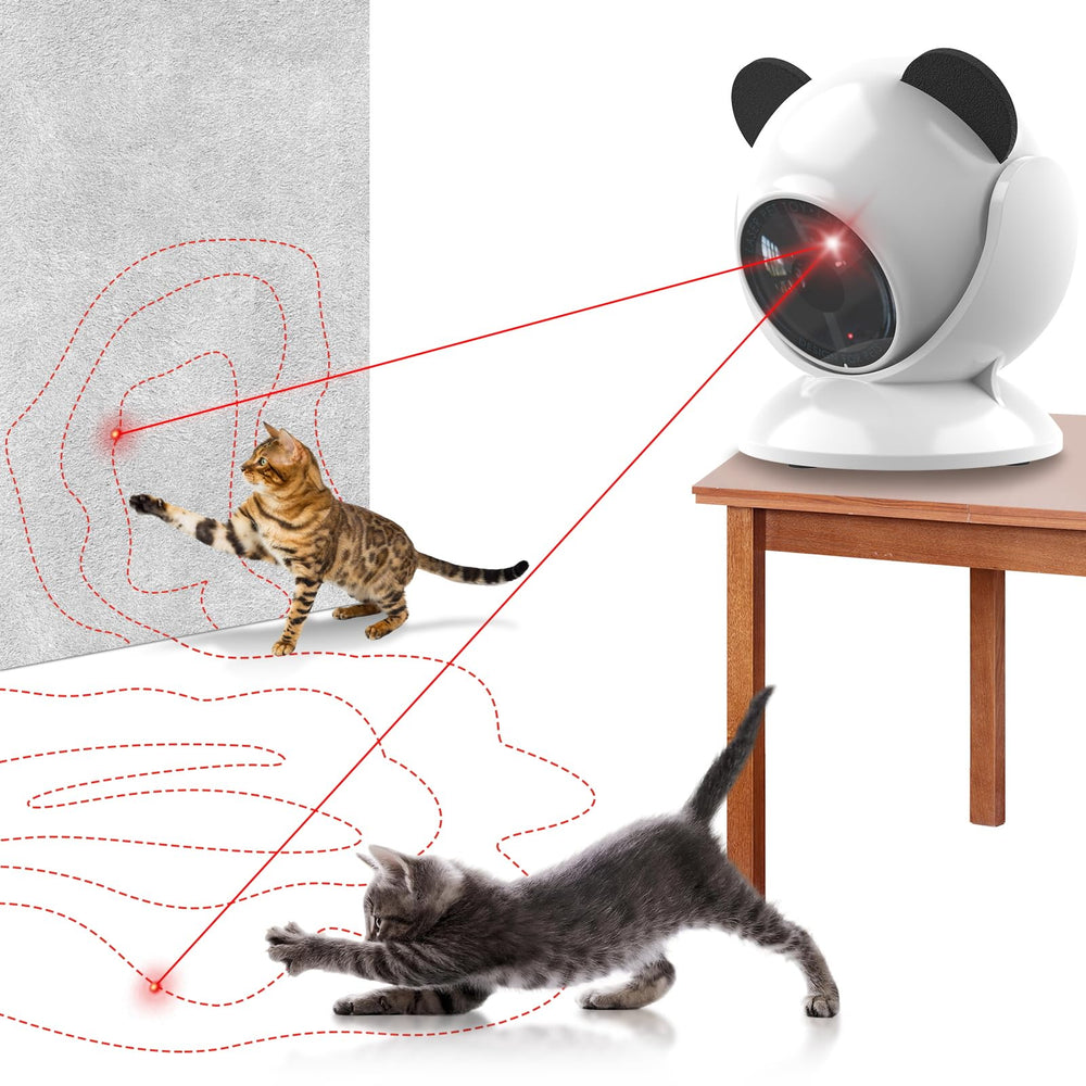Umosis automatic cat laser toy front view for indoor cats, promoting active play.