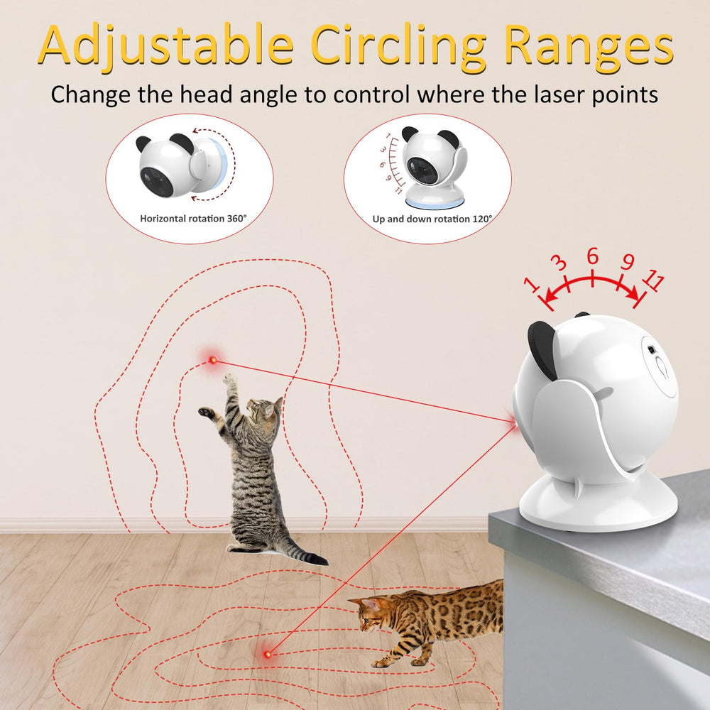 Umosis cat toy adjustable angle rotation demonstrates customizable laser projection.