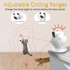 Umosis cat toy adjustable angle rotation demonstrates customizable laser projection.
