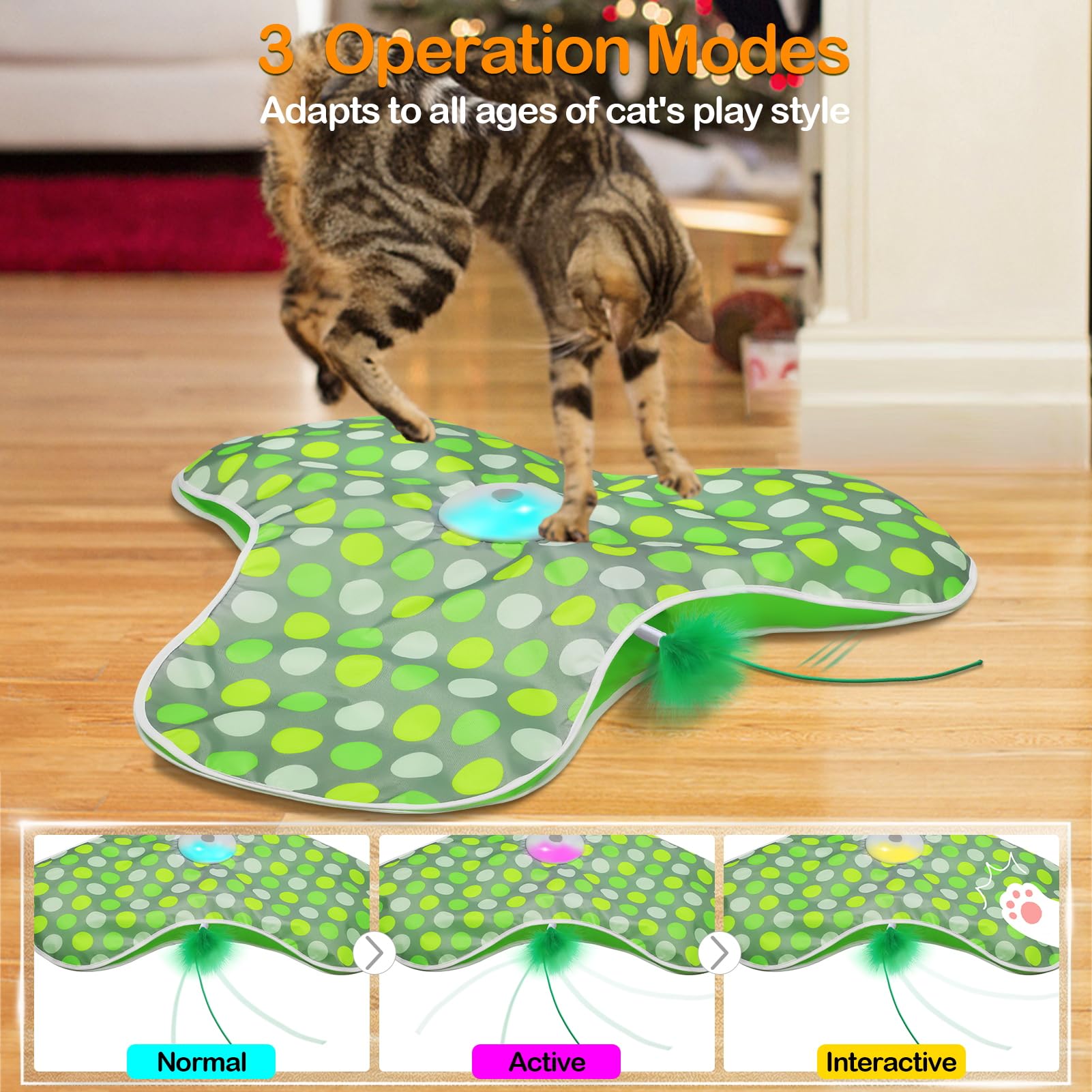 Umosis cat toy sleep-mode activation conserves battery after play
