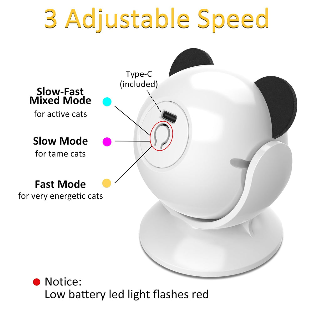 Umosis low-noise cat toy spins quietly for peaceful play.