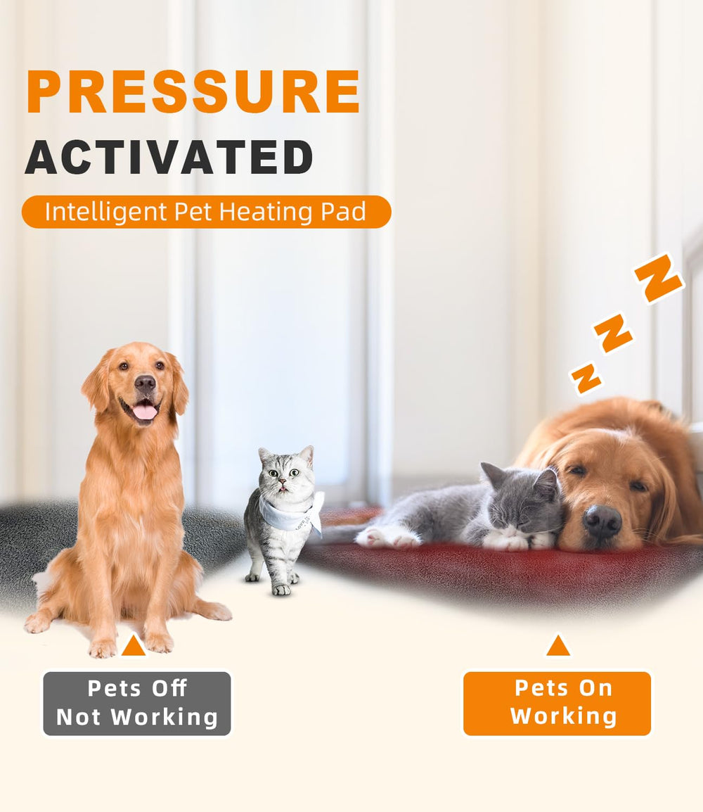UNCN pressure-sensor activation delivers warmth when a pet sits.