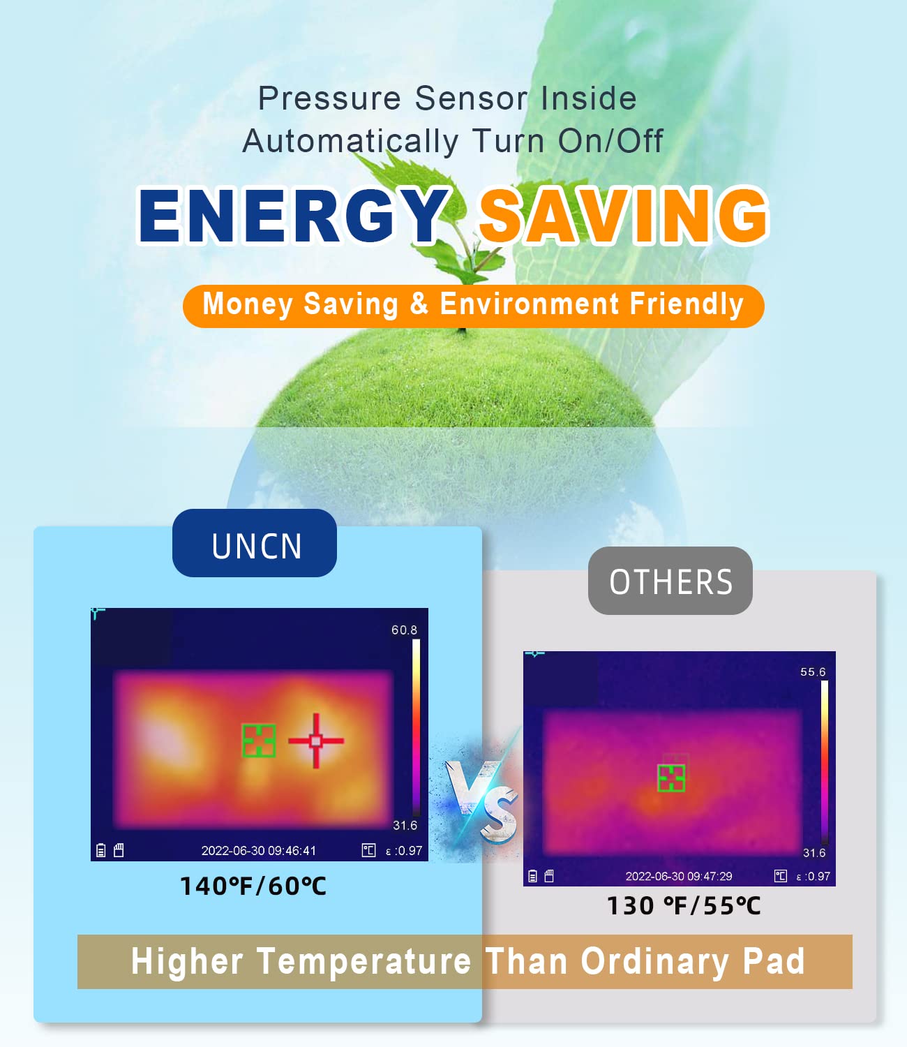 UNCN quick-heat 5-minute setup for faster comfort.