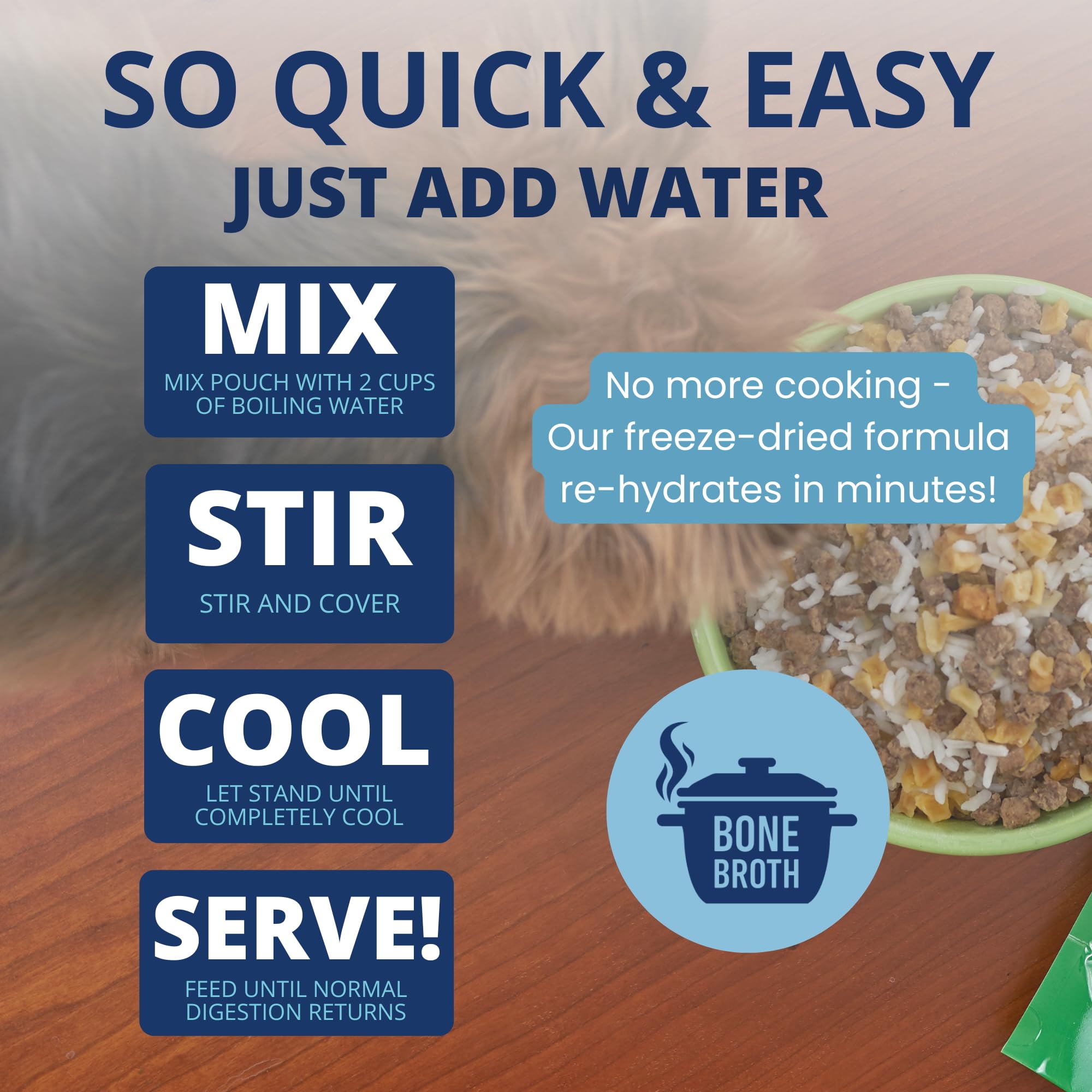 Under the Weather bland diet freeze-dried chunks closeup—100% human-grade chicken texture for palatability.
