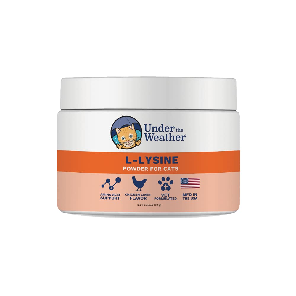 Under The Weather lysine powder bottle for cat immune support