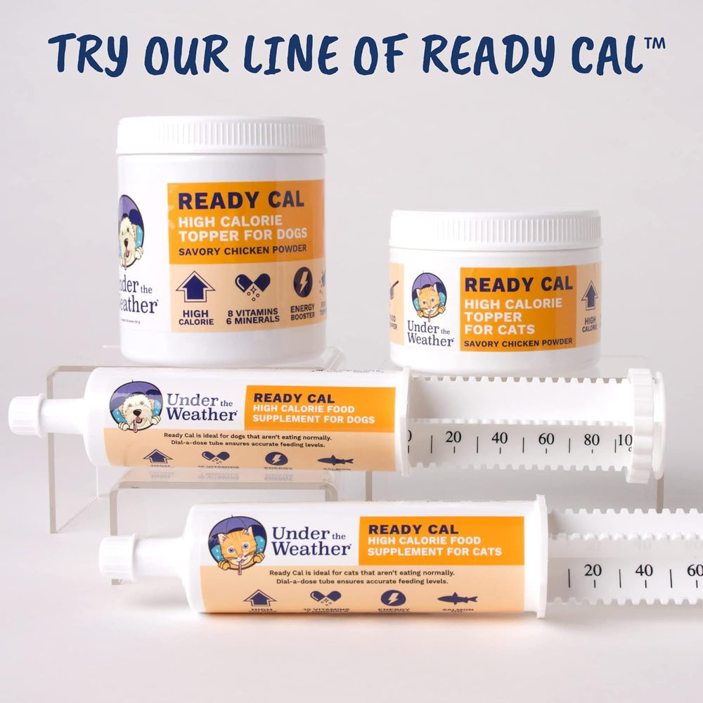 Under the Weather Ready Cal packaging with scoop ready for use in meals.