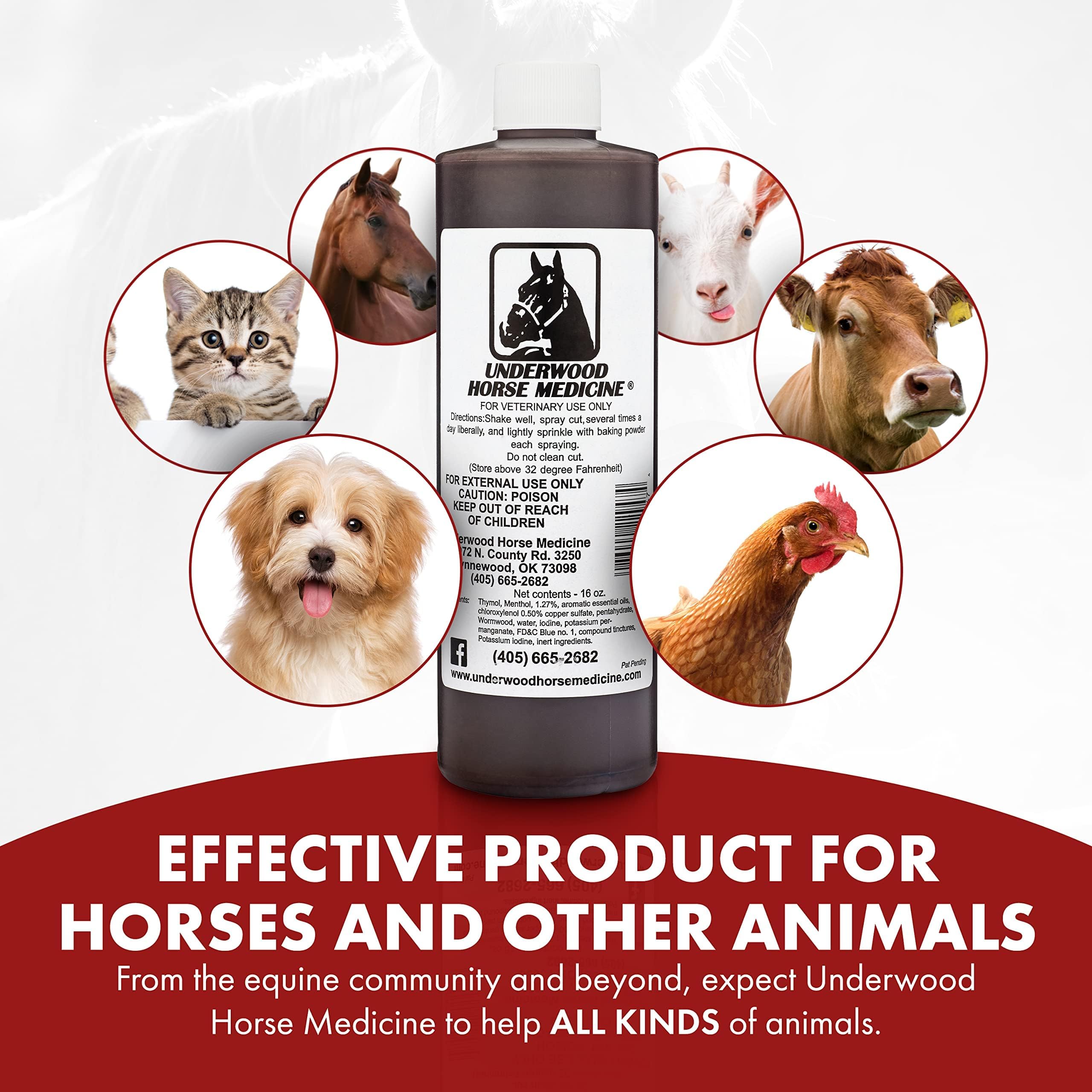 Underwood Horse Medicine joint-area wound application — great for hard-to-treat spots.