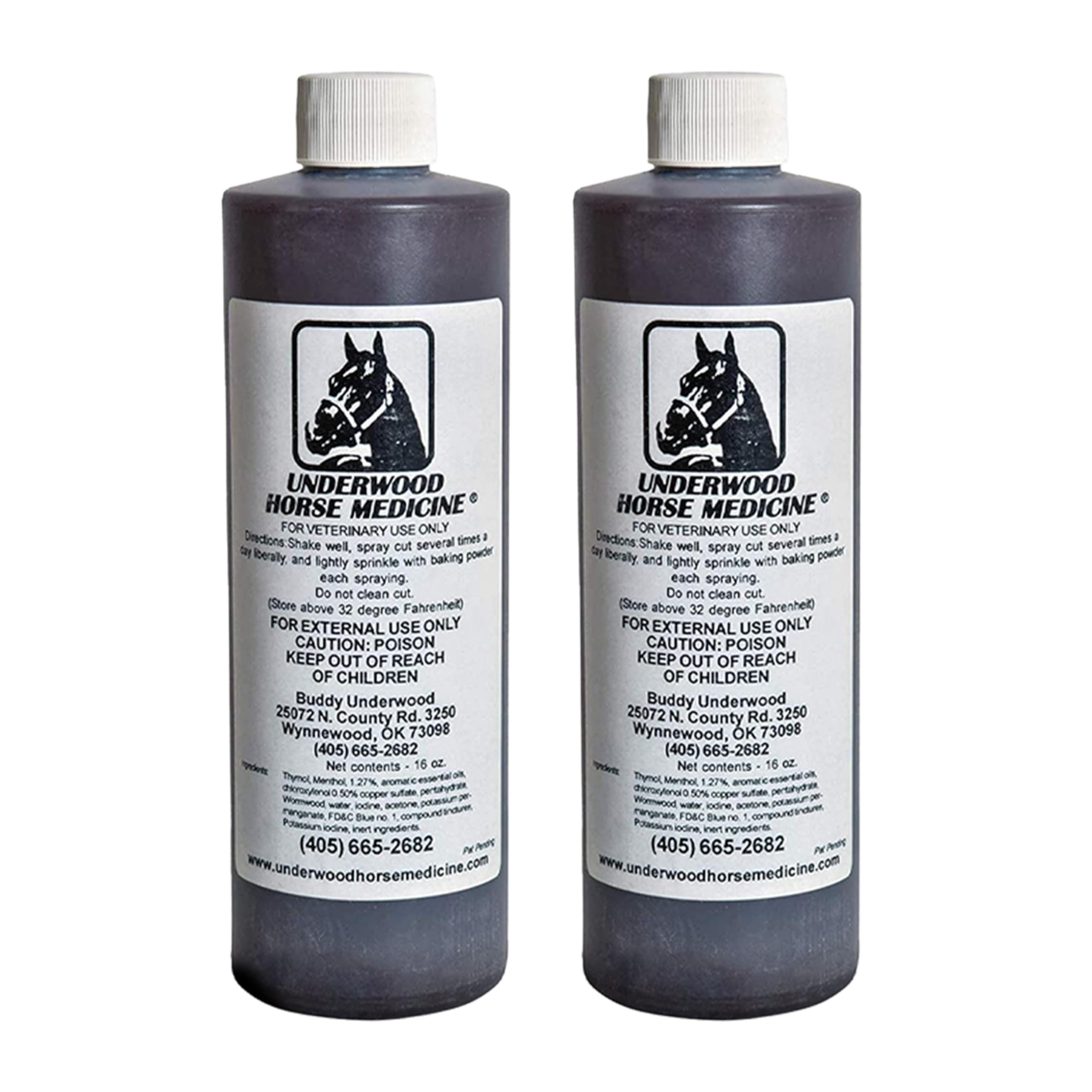 Underwood Horse Medicine wound spray bottle — fast spray for quick cleanup and healing.