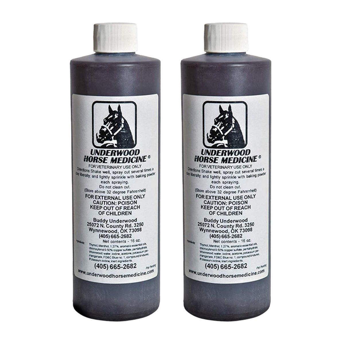 Underwood Horse Medicine wound spray bottle — fast spray for quick cleanup and healing.