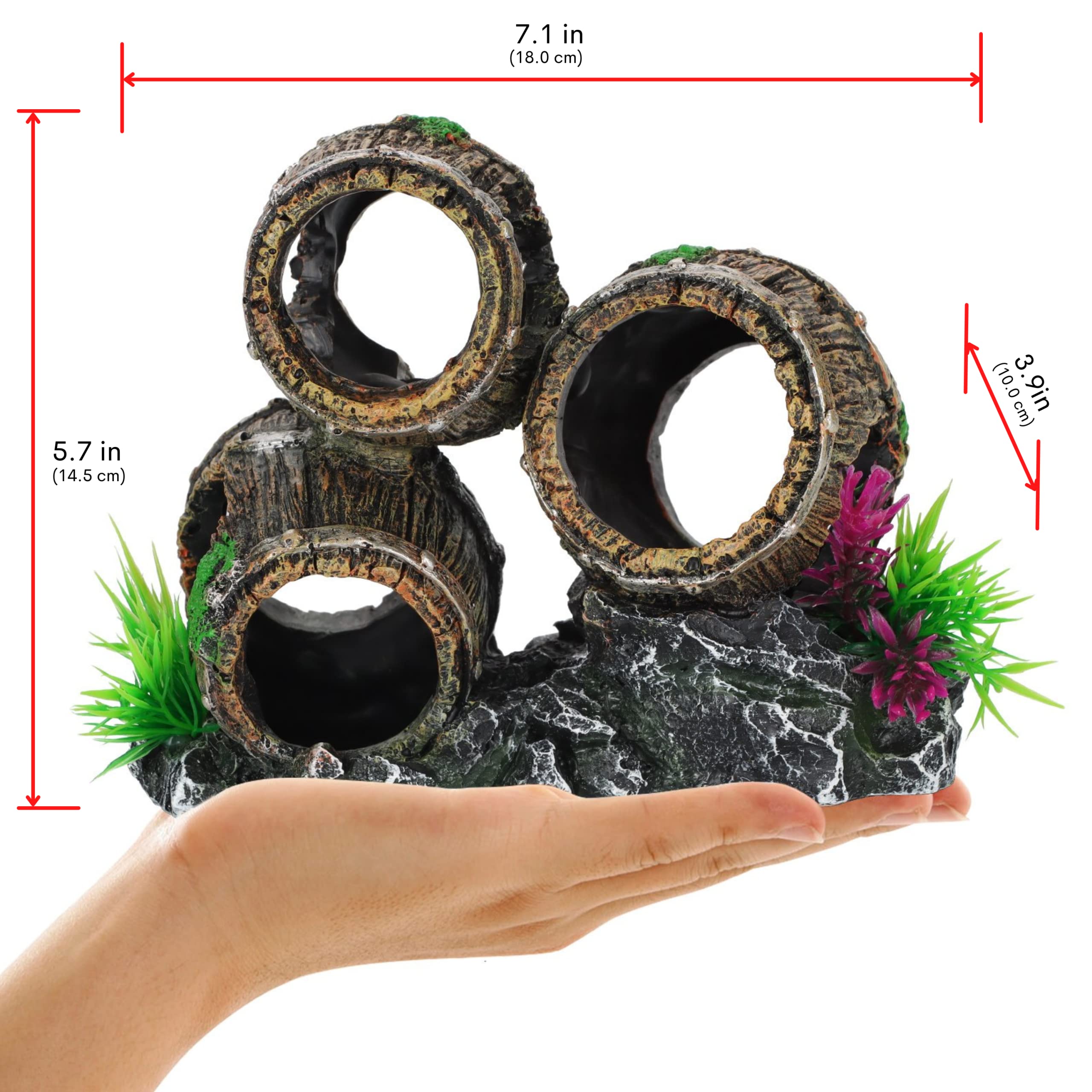 UNEAK broken barrels on substrate showcase a realistic centerpiece for tanks