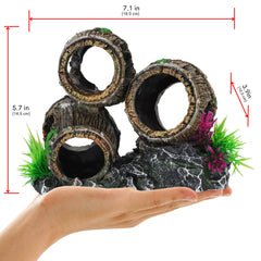 UNEAK broken barrels on substrate showcase a realistic centerpiece for tanks