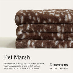 UnHide Lil’ Pet Marsh blanket folded 34x44 shows portable warmth for trips.