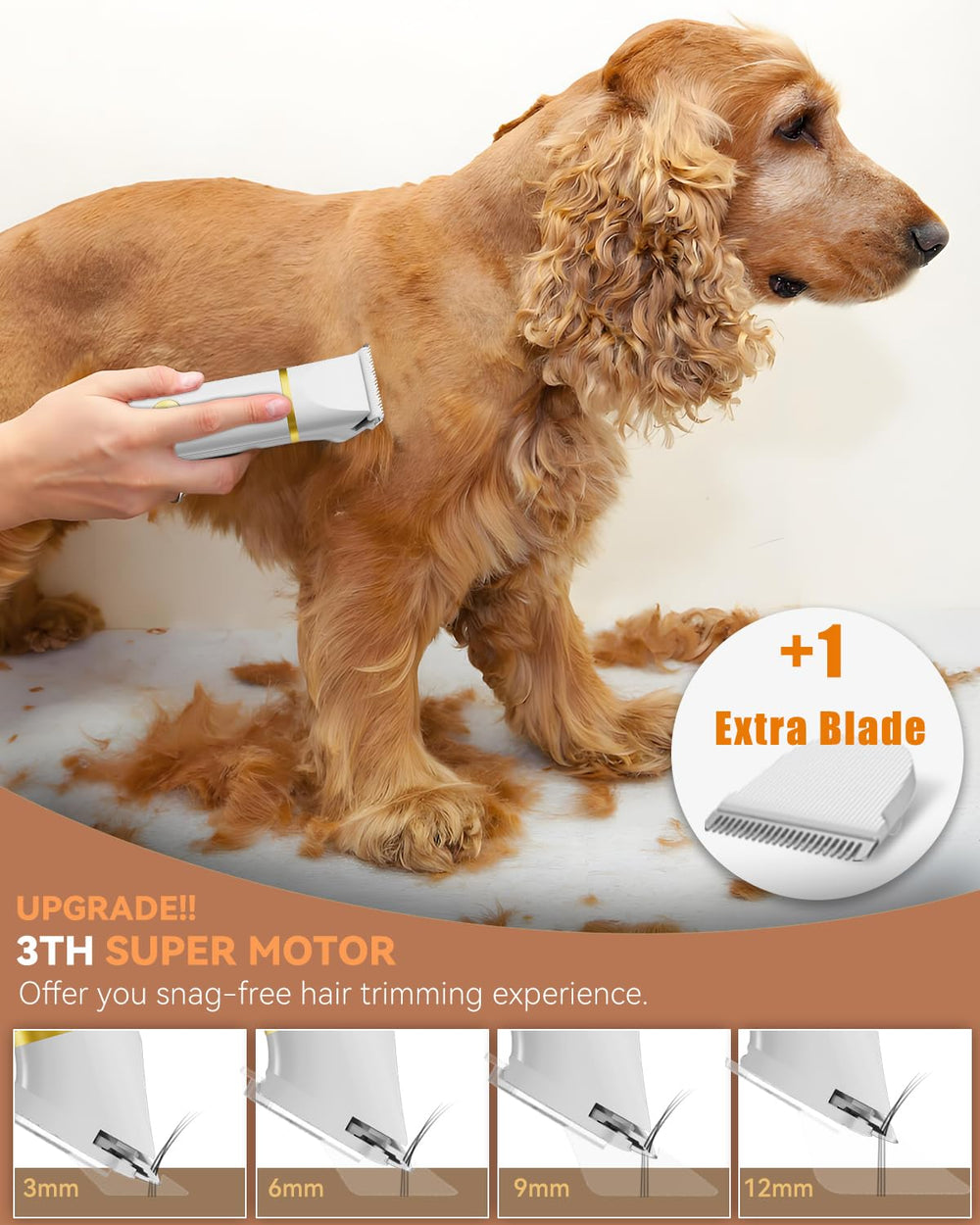 Unibono dog grooming kit attachment guide combs provide adjustable hair length options