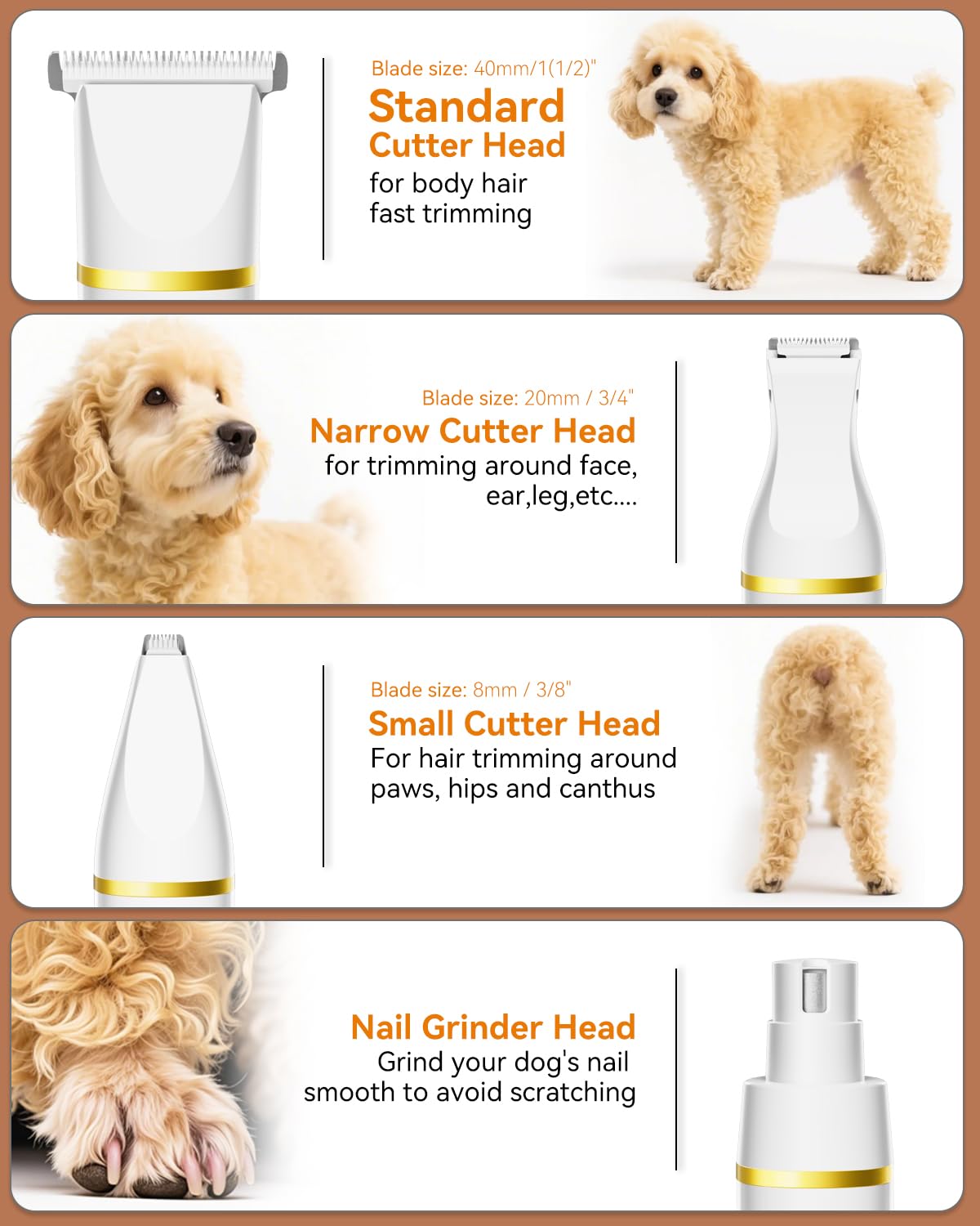 Unibono dog grooming kit ceramic blade delivers smooth cuts for efficient clipping