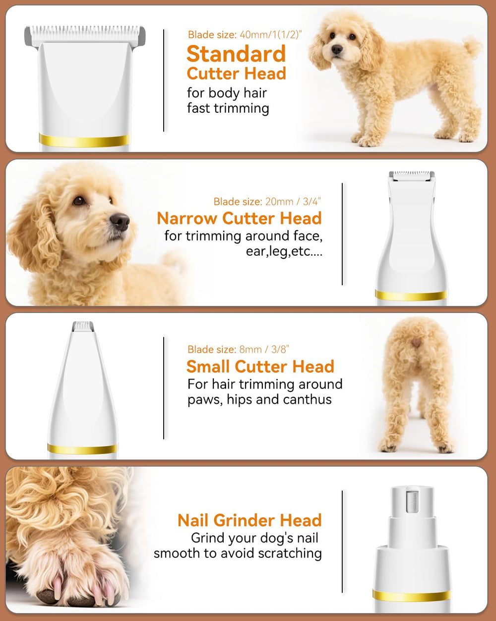 Unibono dog grooming kit ceramic blade delivers smooth cuts for efficient clipping