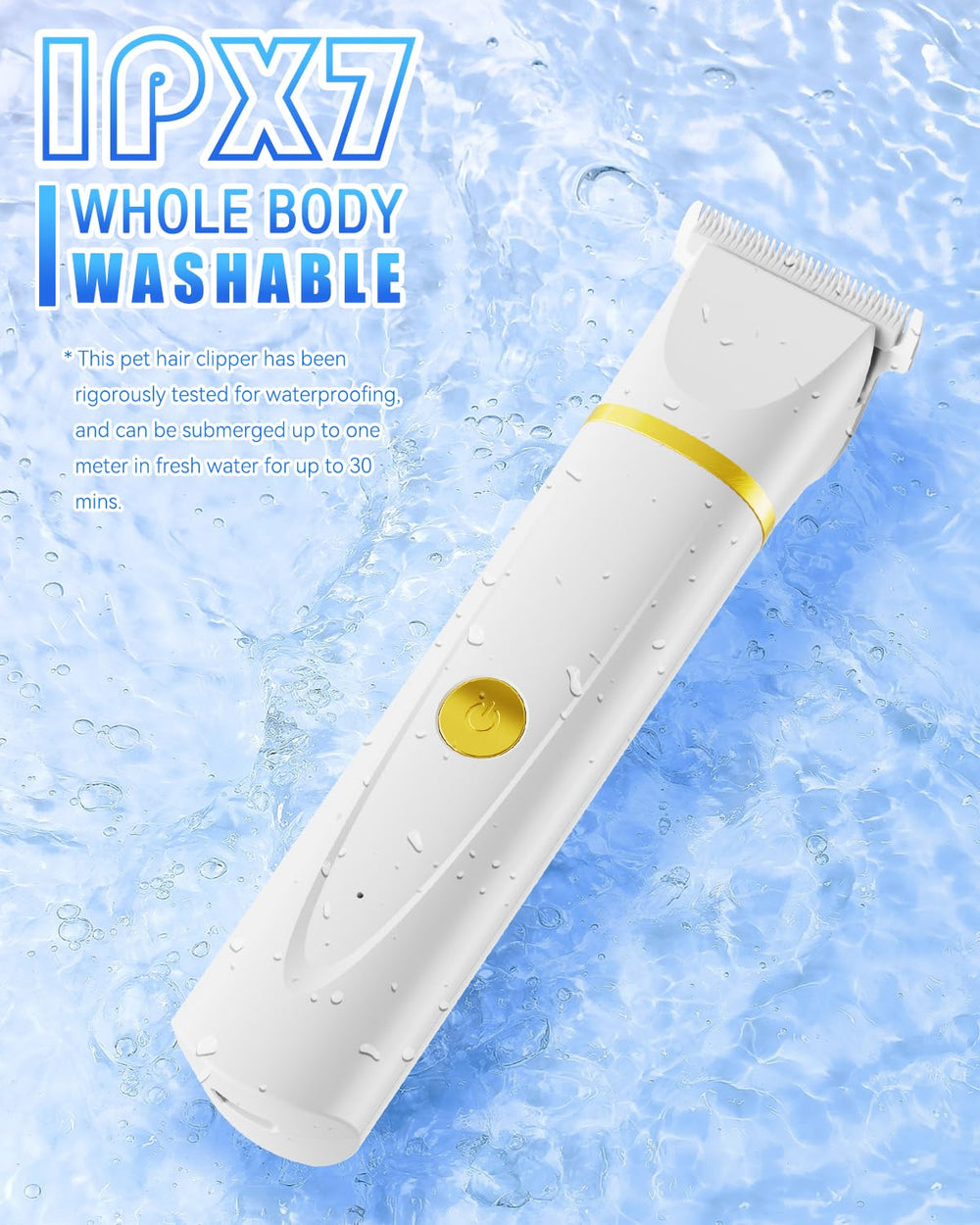 Unibono dog grooming kit IPX7 waterproof design simplifies cleaning after baths