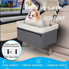 UNICITII booster seat front view highlights secure strap and stability.