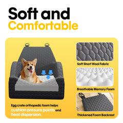 UNICITII dog car seat back latch and adjustable strap keep the seat secure