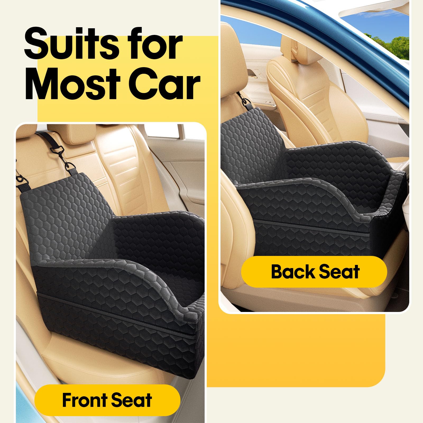 UNICITII dog car seat bottom storage keeps travel essentials neatly organized