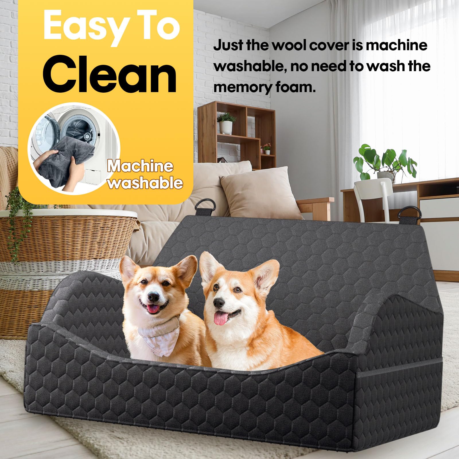 UNICITII dog car seat cushion doubles as portable travel bed