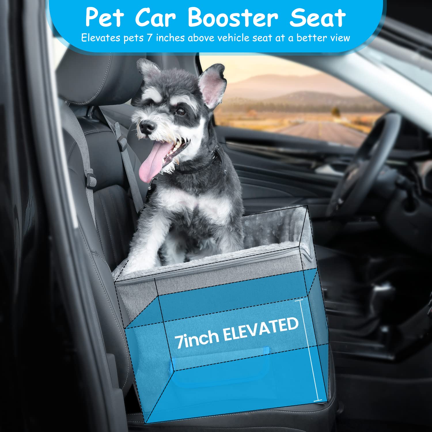 UNICITII dog car seat removable cushion for easy cleaning and flexible use.