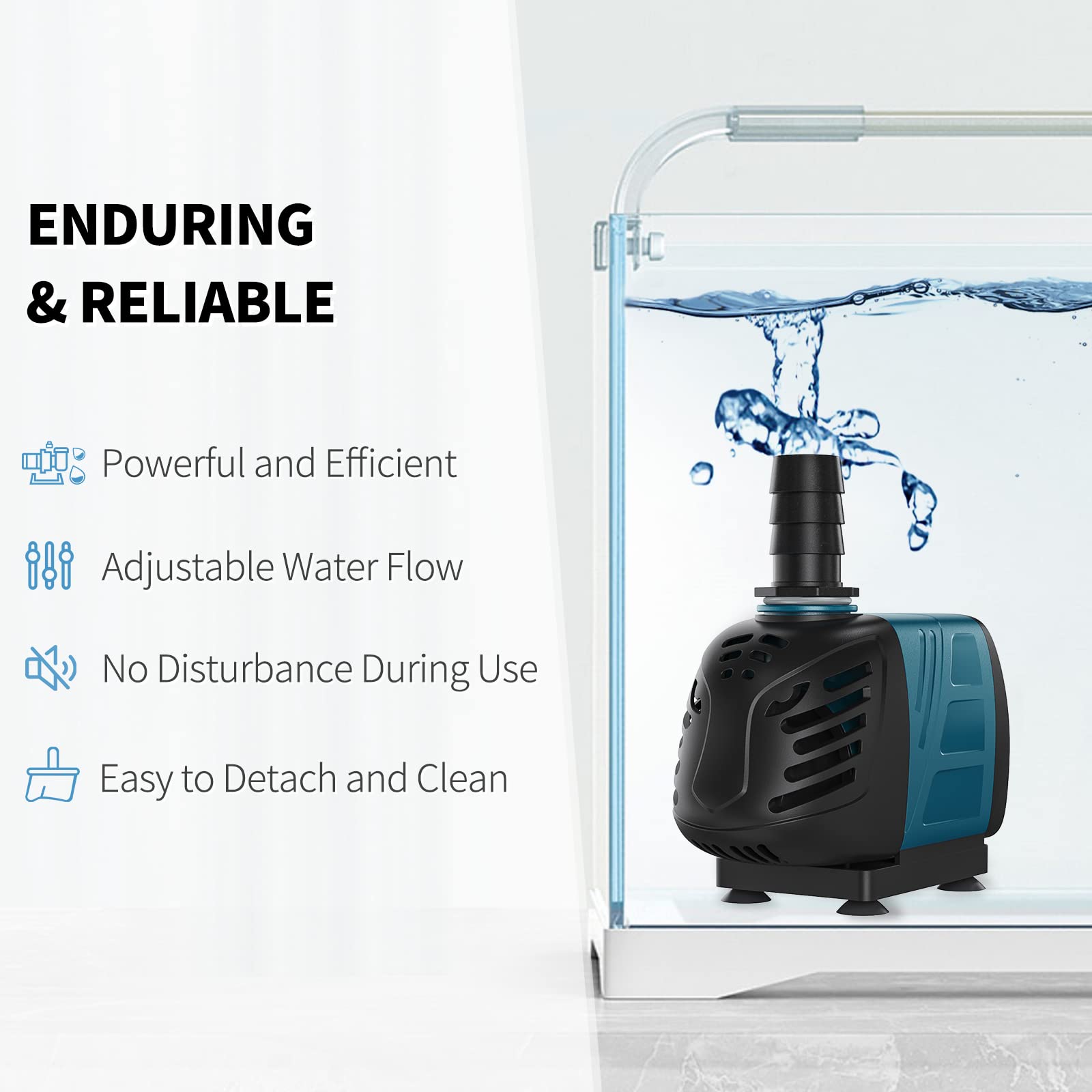 Uniclife 400 GPH pump shows 6-foot power cord for safe placement