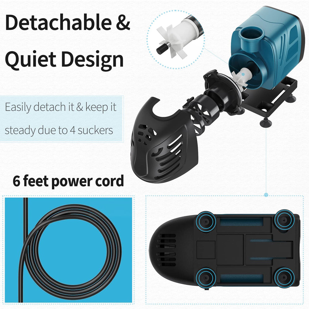 Uniclife 400 GPH pump quiet operation minimizes disturbance in tanks and ponds.