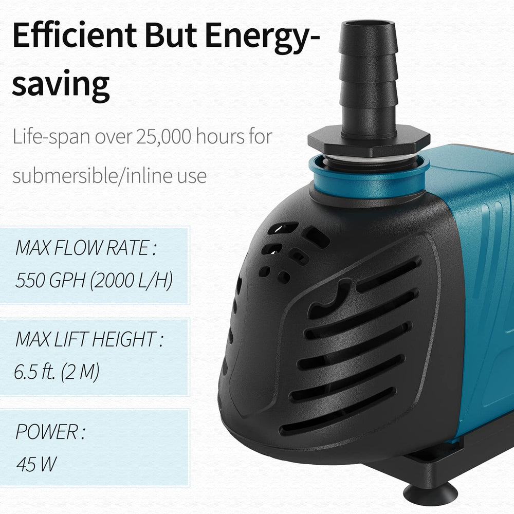 Uniclife aquarium pump submersible and inline use displays versatile installation options