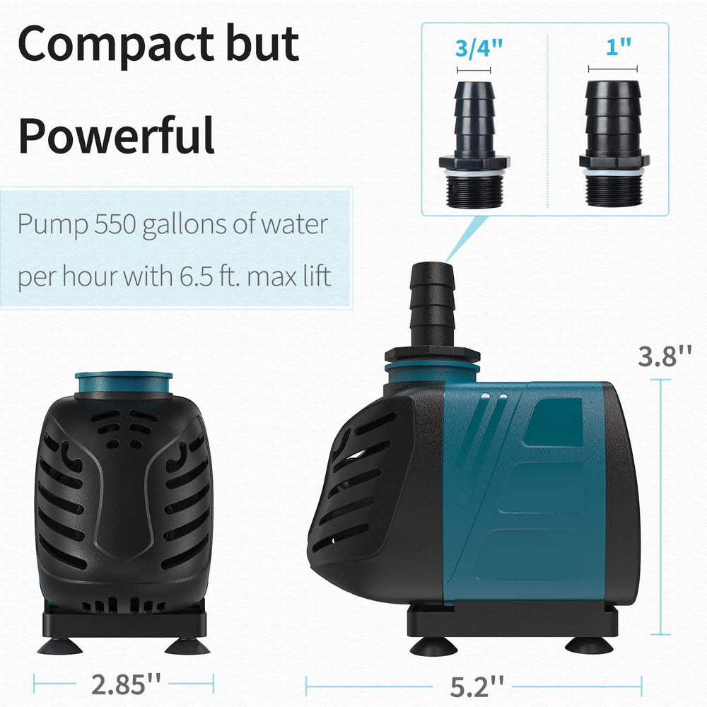 Uniclife aquarium pump suction cups illustrate stable quiet mounting