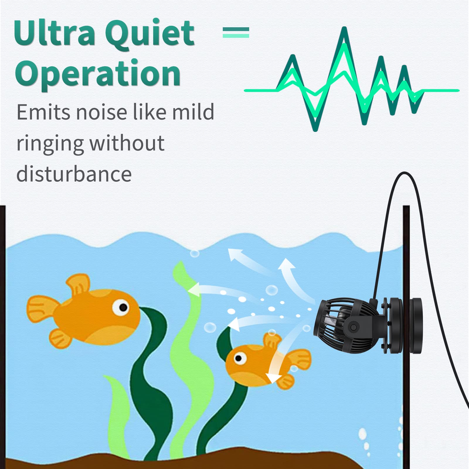 Uniclife Wave Maker operates quietly while aerating and keeping sediment in motion