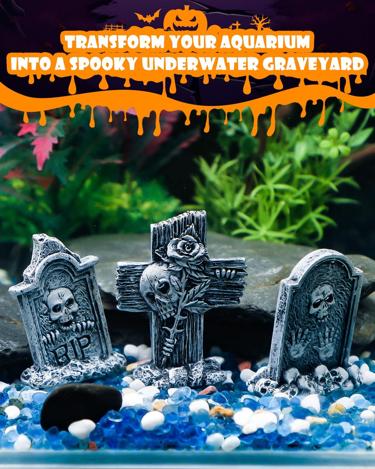 Uniclife tombstone mini 6 weathered stone look enhances party tables and crafts