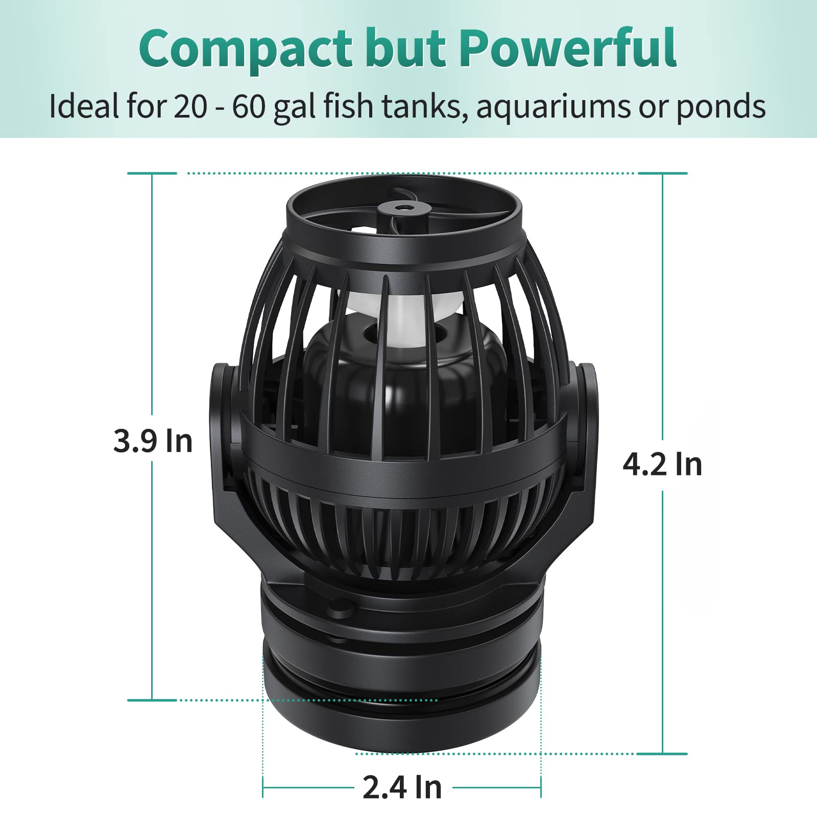 Uniclife wave maker rotatable head creates waves from multiple directions for a dynamic tank.