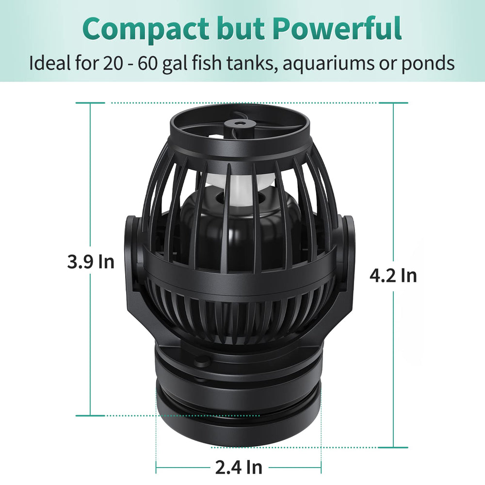 Uniclife wave maker rotatable head creates waves from multiple directions for a dynamic tank.