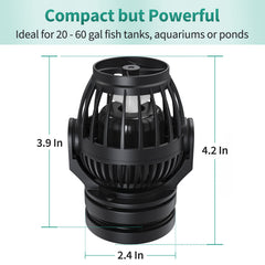 Uniclife wave maker rotatable head creates waves from multiple directions for a dynamic tank.