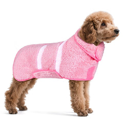 Unicorn Catcher dog bathrobe close-up shows ultra-absorbent fleece for quick drying.