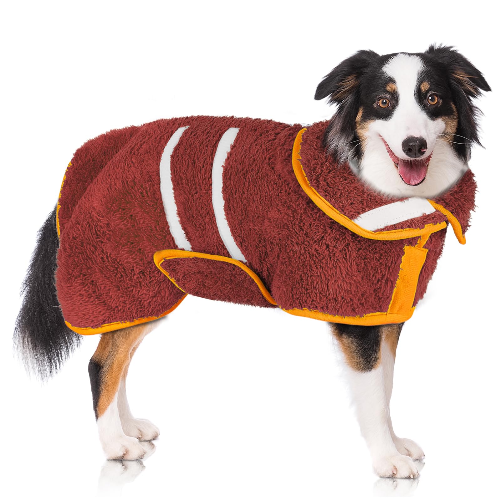 Unicorn Catcher dog bathrobe with absorbent fleece dries dogs quickly after baths