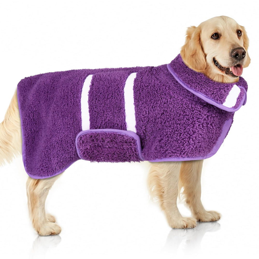Unicorn Catcher dog bathrobe with ultra-absorbent fleece for quick drying