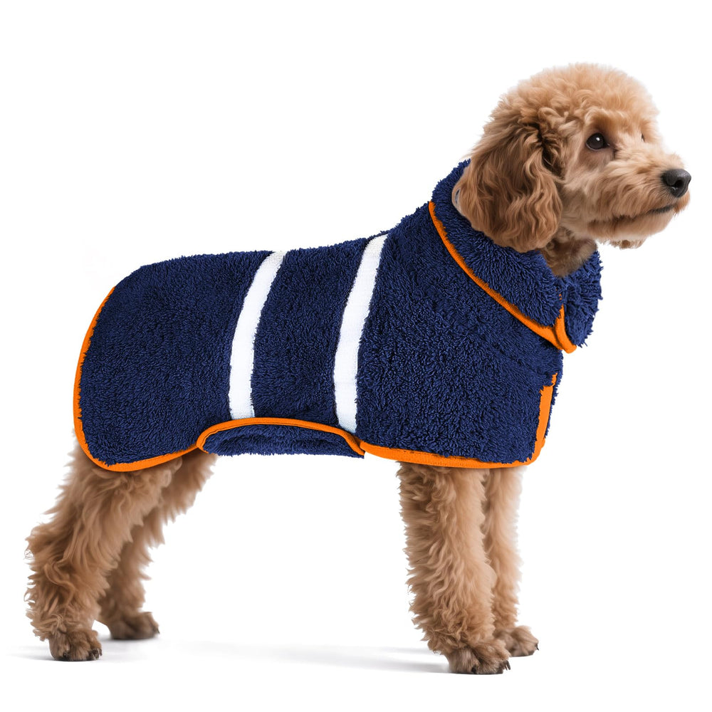 Unicorn Catcher dog bathrobe demonstrates high absorption for quick drying after baths.