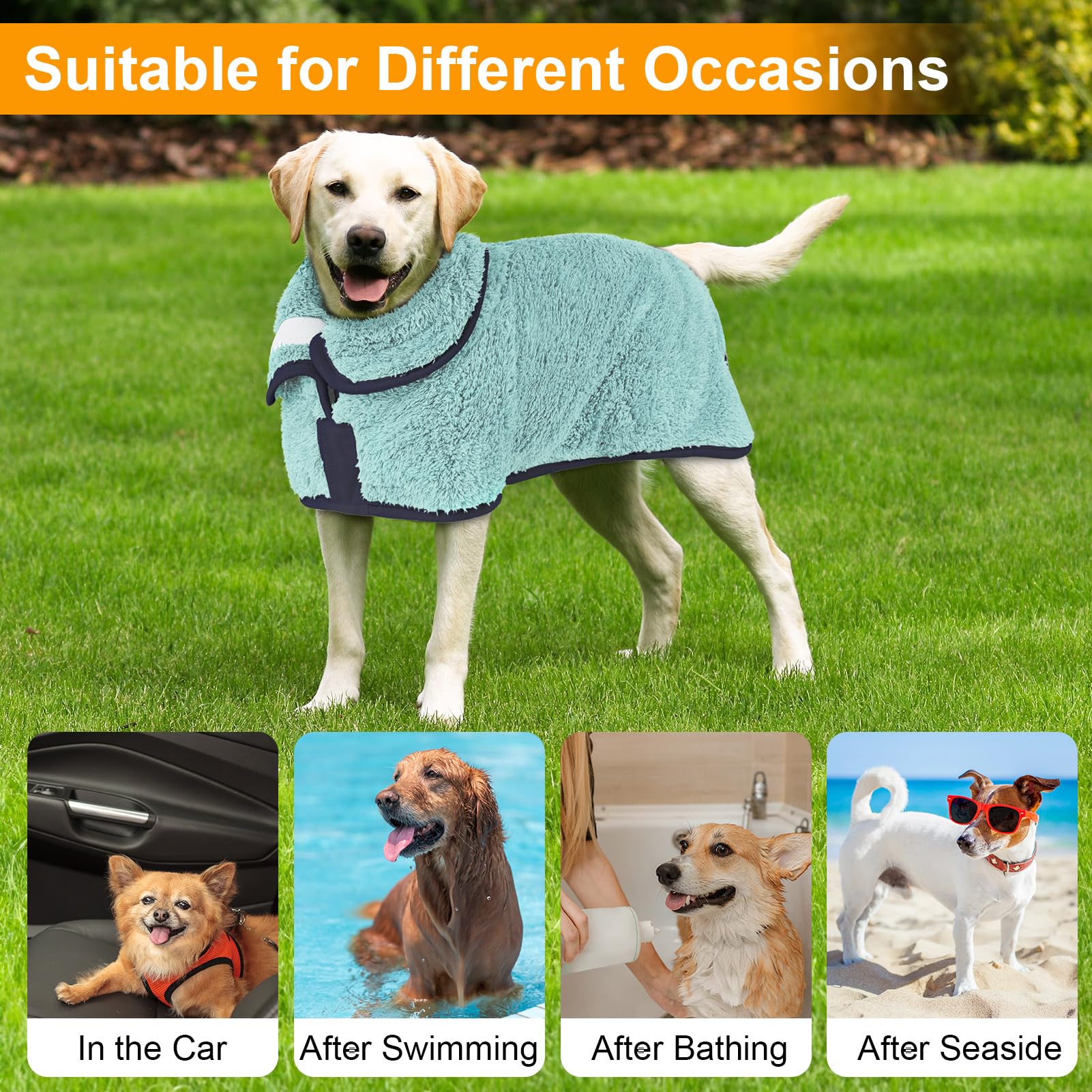 Unicorn Catcher bathrobe keeps your dog warm after baths