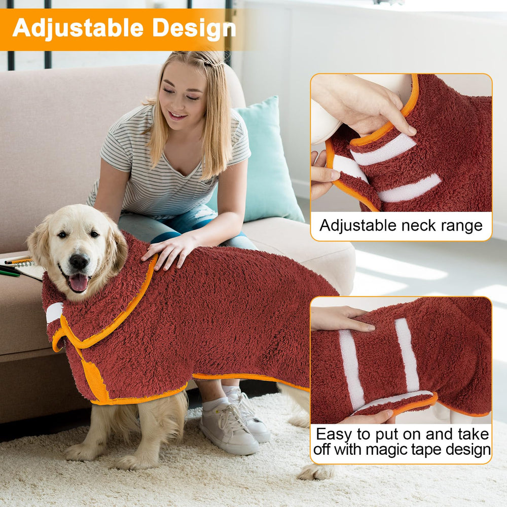 Unicorn Catcher dog bathrobe easy-on-off design for stress-free grooming