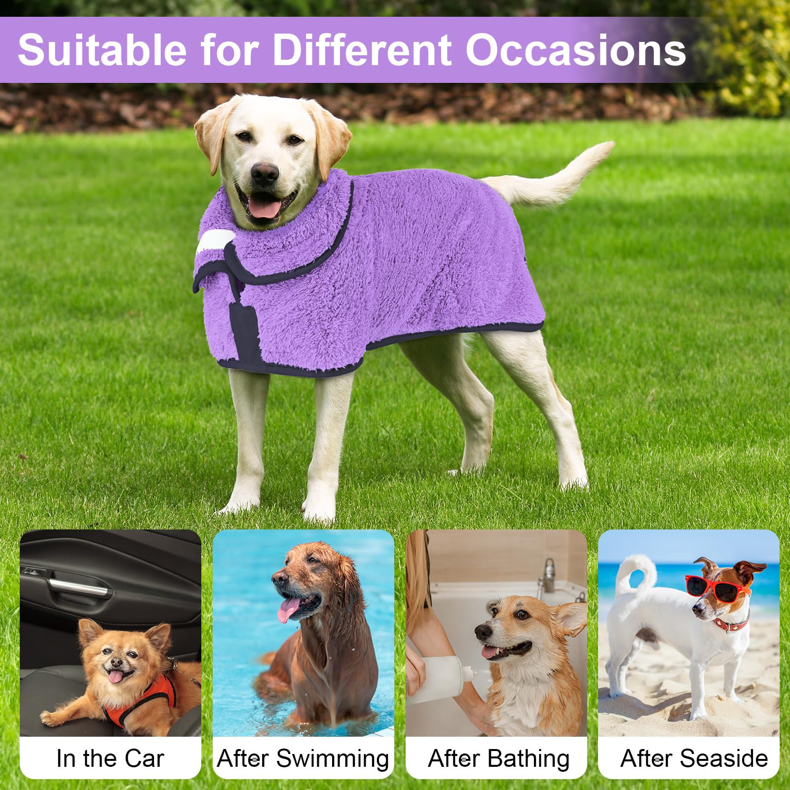 Unicorn Catcher dog bathrobe machine washable to stay soft after washes.